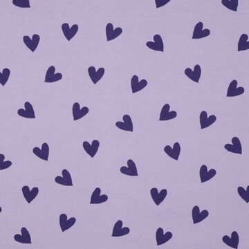 Flanel - Lila met hartjes