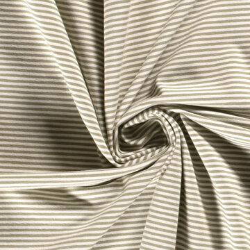 coupon 170/Jersey - Mini stripes olijfgroen