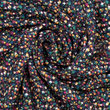 coupon 85 / Viscose - Subtiele slingerstippen op donker