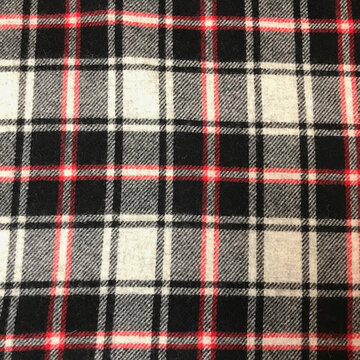 coupon 285 / Mantelstof - Zwart grijs rode carreaux